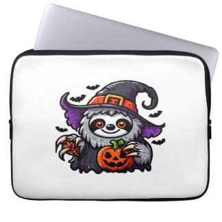 Scary Halloween Sloth Witch Hat Costume Spooky Sea Laptop Sleeve