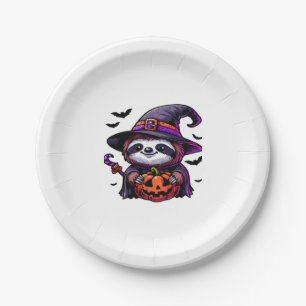 Scary Halloween Sloth Witch Hat Costume Spooky Sea Paper Plate