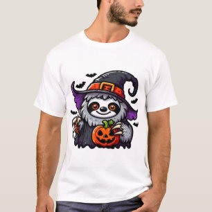 Scary Halloween Sloth Witch Hat Costume Spooky Sea T-Shirt