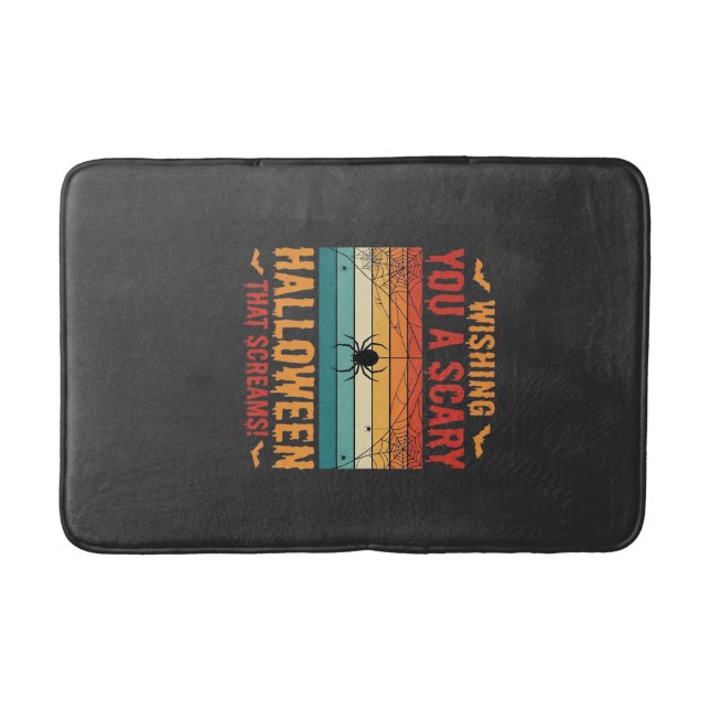 Scary Halloween Spider Web Sunset Design_1 Bath Mat (Front)