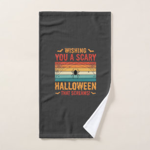 Scary Halloween Spider Web Sunset Design_1 Hand Towel