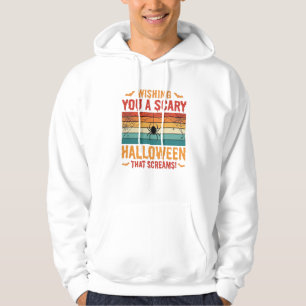 Scary Halloween Spider Web Sunset Design_1 Hoodie