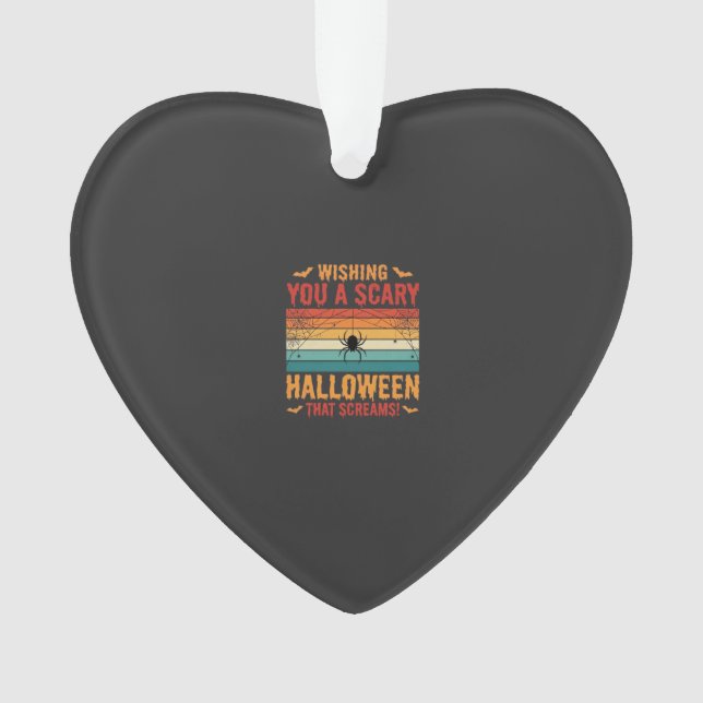 Scary Halloween Spider Web Sunset Design_1 Ornament (Front)