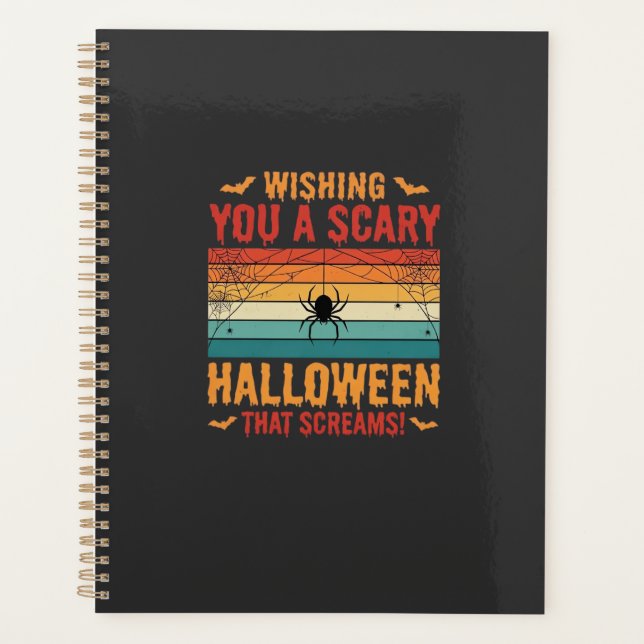 Scary Halloween Spider Web Sunset Design_1 Planner (Front)