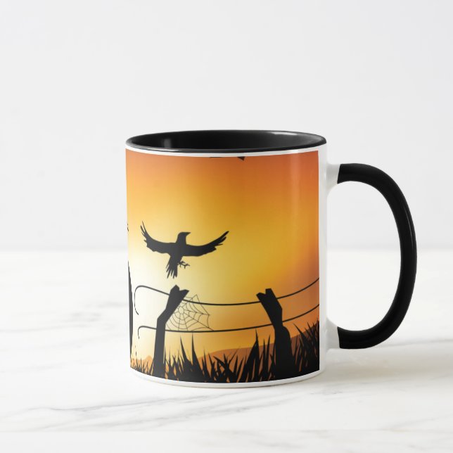 Scary Halloween Themed Background Mug (Right)