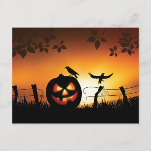 Scary Halloween Themed Background Postcard