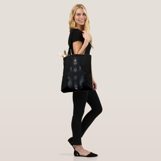Scary Halloween Tote Bag – Spooky & Stylish Gift (On Model)