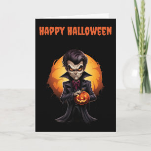 Scary Halloween Vampire Holiday Card