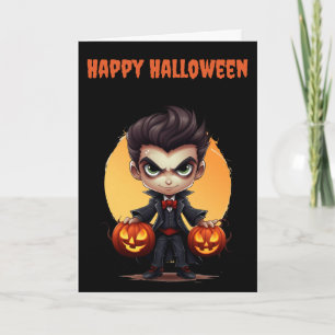 Scary Halloween Vampire Holiday Card