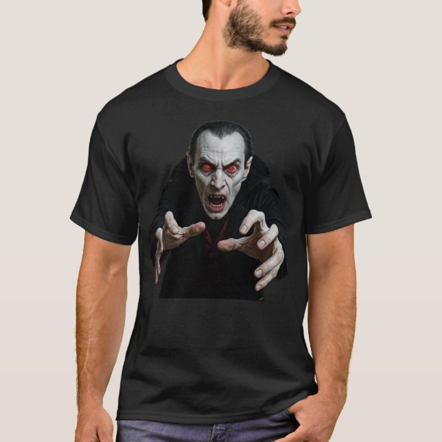 Scary Halloween Vampire T-Shirt (Front)
