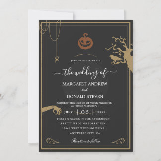 scary Halloween wedding invitations