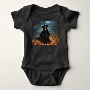 Scary Halloween Witch, Baby Bodysuit