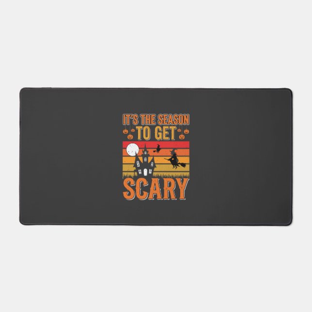 Scary Halloween Witch Haunted House Design_1 Desk Mat (Front)