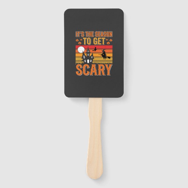 Scary Halloween Witch Haunted House Design_1 Hand Fan (Front)