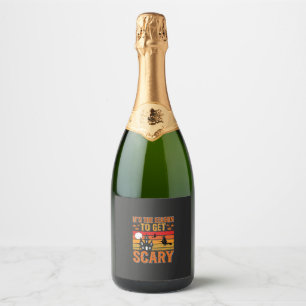 Scary Halloween Witch Haunted House Design_1 Sparkling Wine Label