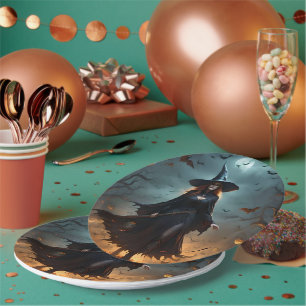 Scary Halloween Witch, Paper Plate