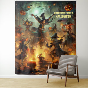 Scary Halloween Witches Hanging Tapestry