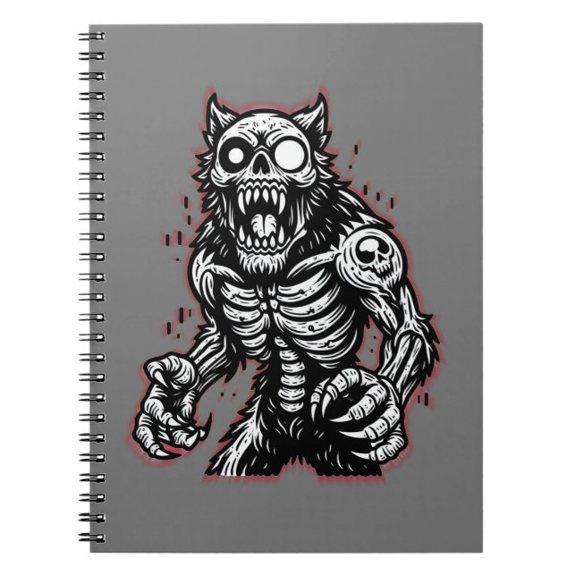 Scary Halloween Zombie Werewolf Notebook (Front)