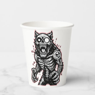 Scary Halloween Zombie Werewolf Paper Cups