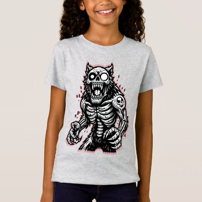 Scary Halloween Zombie Werewolf T-Shirt (Front)
