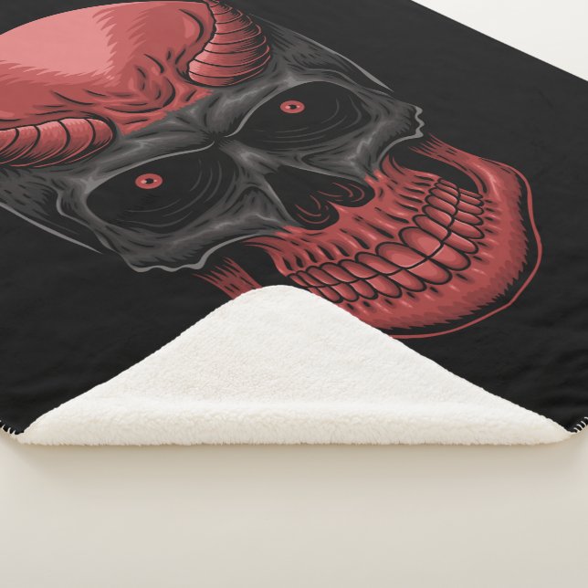 Scary Hallowern Skull  Sherpa Blanket (3/4)