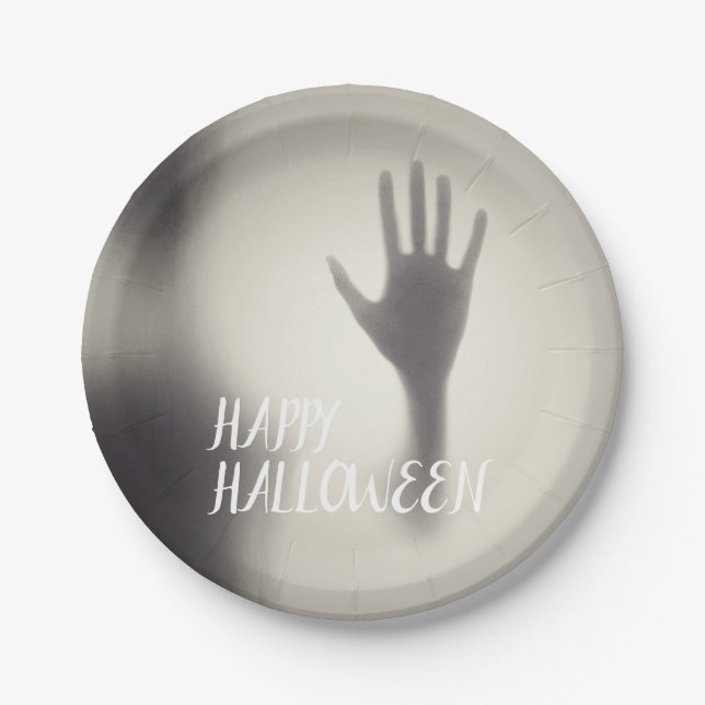 Scary Hand Halloween Paper Party Plates (Front)