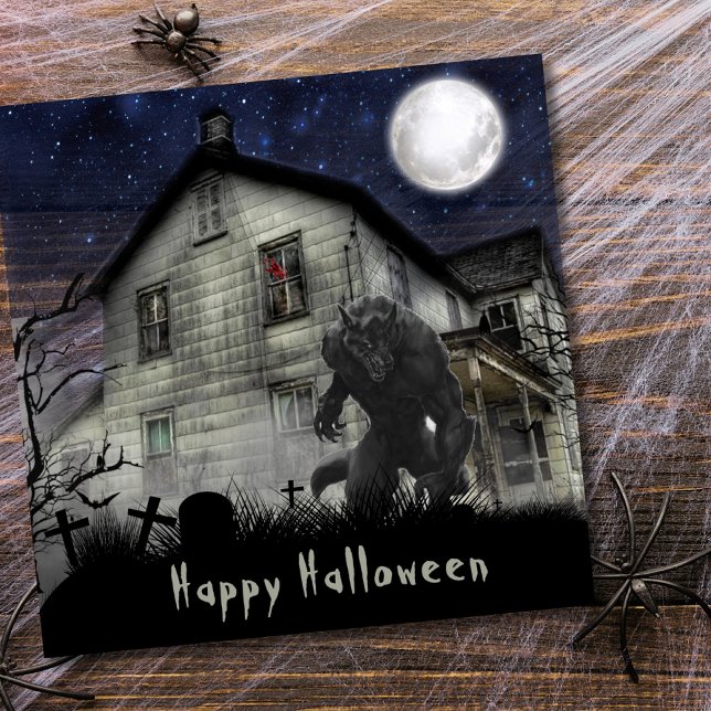 Scary Happy Halloween Werewolf Card (Creator Uploaded)
