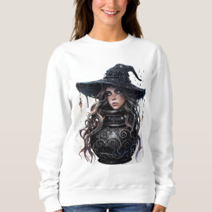 scary hat witch on top of a jar