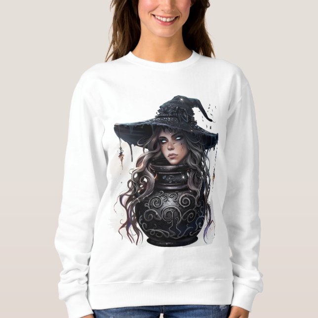 scary hat witch on top of a jar (Front)