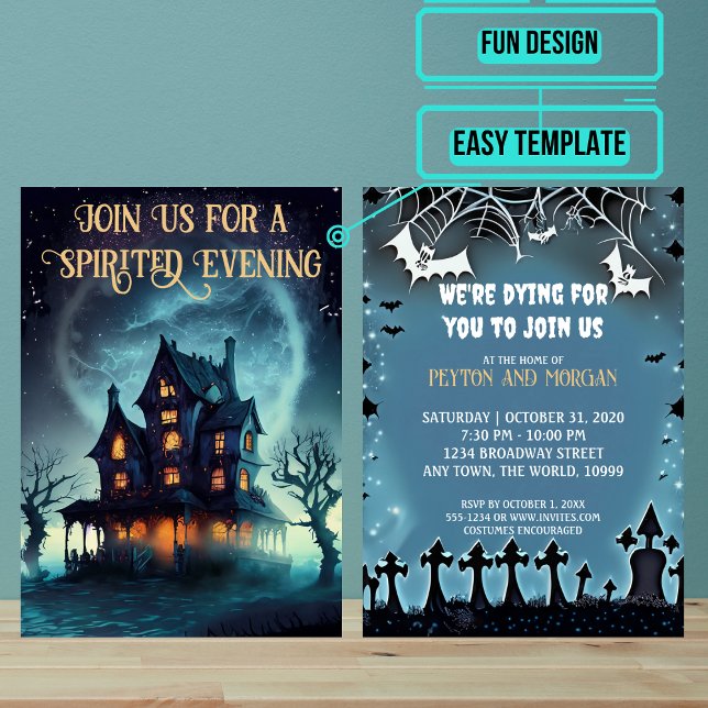 Scary Haunted House Halloween Party Invitation (Use these awesome invitations to get your guest in the mood right away. )