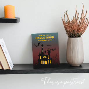 Scary Haunted House Halloween Party Invitation Postcard