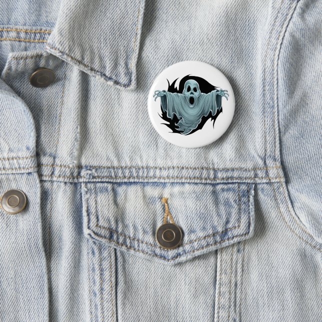 Scary Haunting Ghost  6 Cm Round Badge (In Situ)