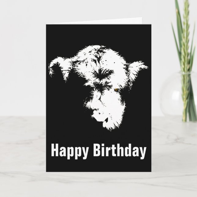 Scary Highland Calf Pop Art Birthday Card (Front)
