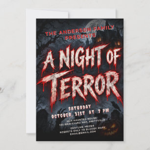 Scary Horror Movie Adult Halloween Party Invitation