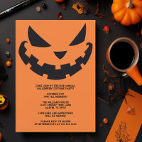 Scary Jack O Lantern Custom Orange Halloween Party