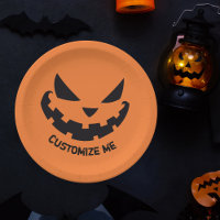 Scary Jack O Lantern Custom Orange Halloween Party