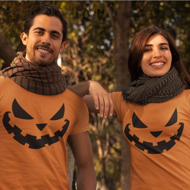 Scary Jack O Lantern Custom Orange Halloween Party T-Shirt (Creator Uploaded)