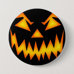 Scary Jack O Lantern Face 7.5 Cm Round Badge