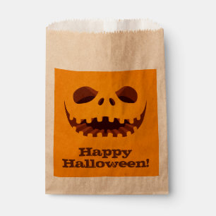 Scary Jack o' Lantern Face Halloween Favour Bags