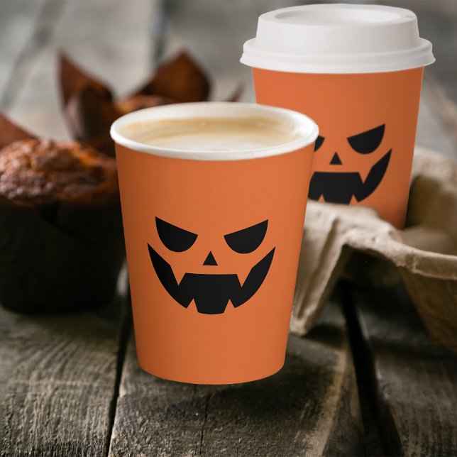 Scary Jack O Lantern Face Halloween Paper Cups (Creator Uploaded)