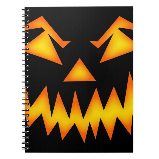 Scary Jack O Lantern Face Notebook (Front)