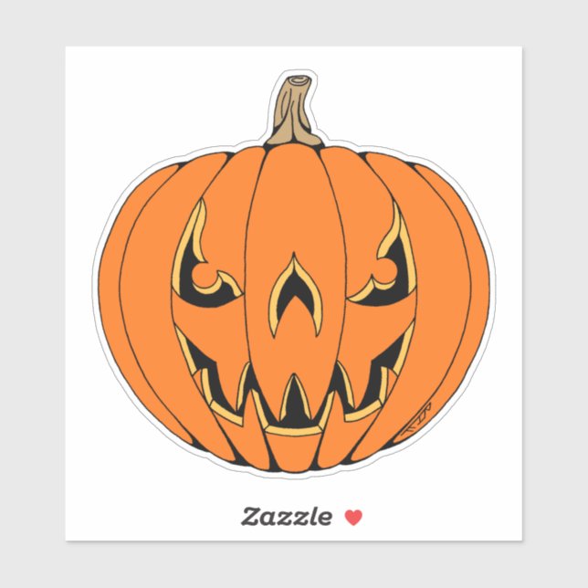 Scary Jack-o'-Lantern Halloween Design (Sheet)
