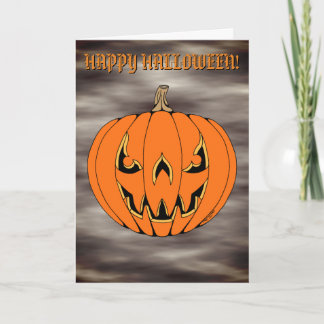 Scary Jack-o'-Lantern Halloween Design Card