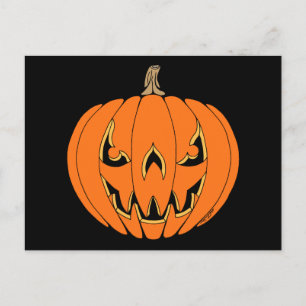 Scary Jack-o'-Lantern Halloween Design Holiday Postcard