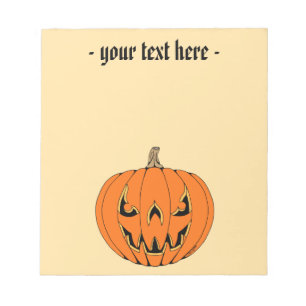 Scary Jack-o'-Lantern Halloween Design Notepad