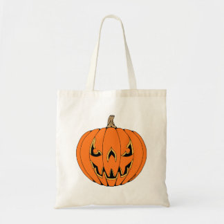 Scary Jack-o'-Lantern Halloween Design Tote Bag