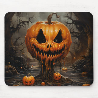 Scary Jack O Lantern Halloween Mouse Pad