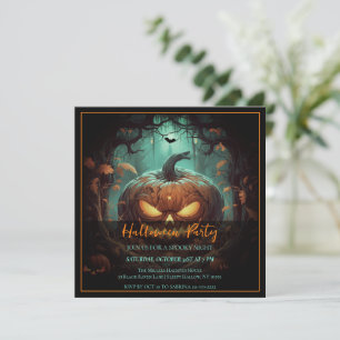 Scary Jack O Lantern Halloween Party Invitation