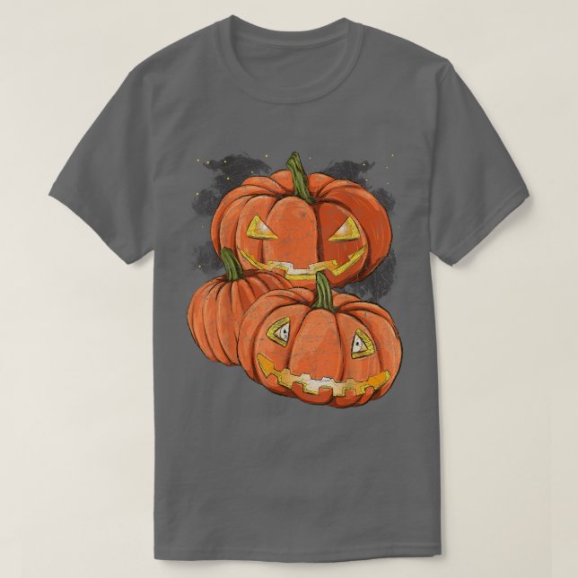 Scary Jack O Lantern Spooky Halloween Costume Cree T-Shirt (Design Front)