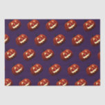 Scary Jack O'Lantern Pumpkin Halloween Birthday   Tissue Paper<br><div class="desc">This cool halloween  birthday tissue paper is absolutely perfect for Halloween parties or birthday parties in Autumn and October birthdays. This trendy design features a deep purple background with scary Jack O'Lantern pumpkins in a repeating pattern.  Perfect for Fall birthday parties or Halloween gifts.</div>